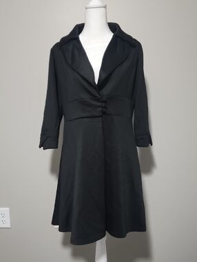 Classic Black A-Line Coat Dress